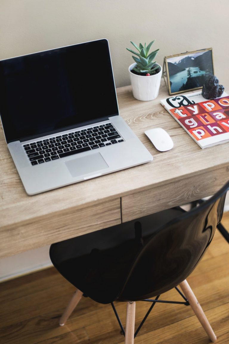 a laptop on a desk