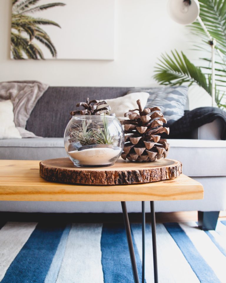 a bowl of pineapples on a table