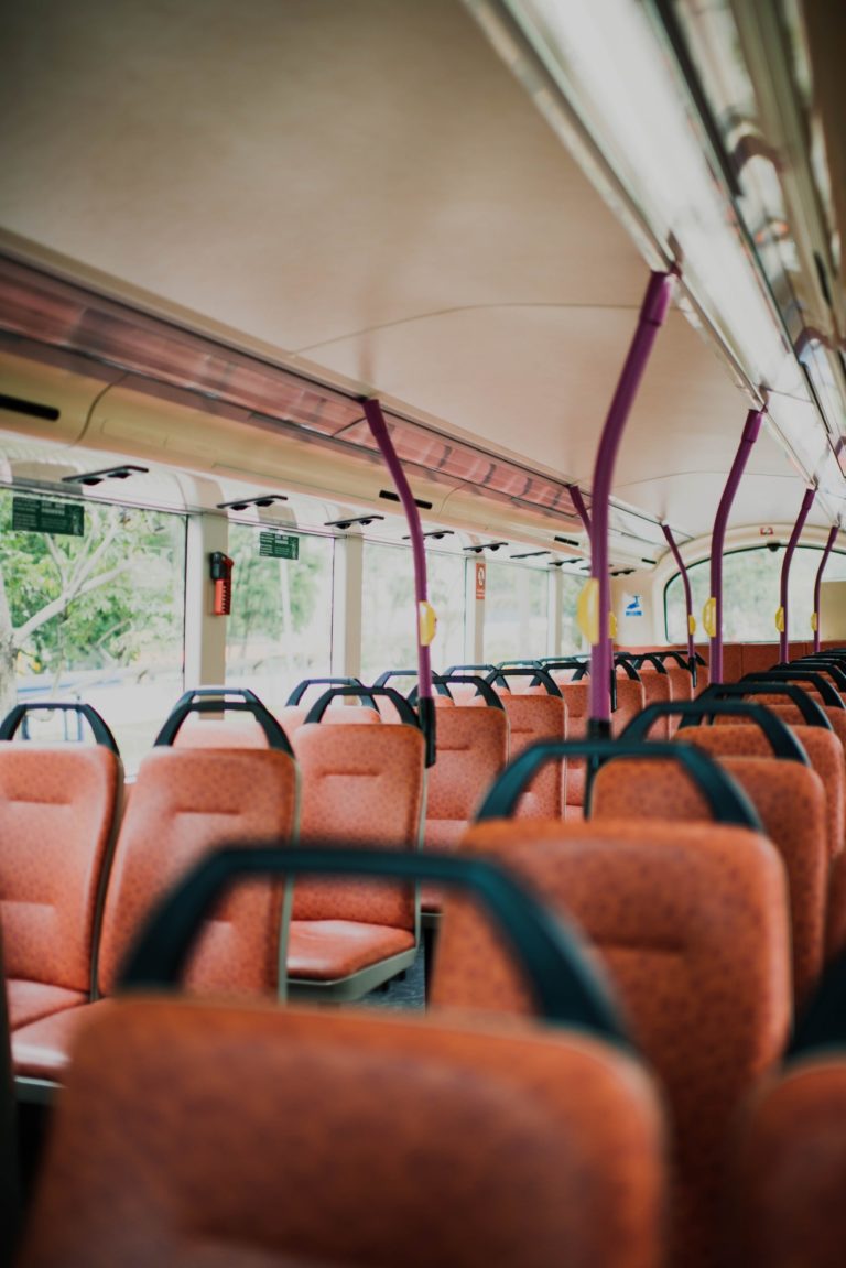 inside of a bus