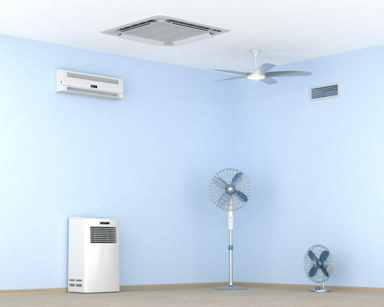 a white wall with a fan and a fan